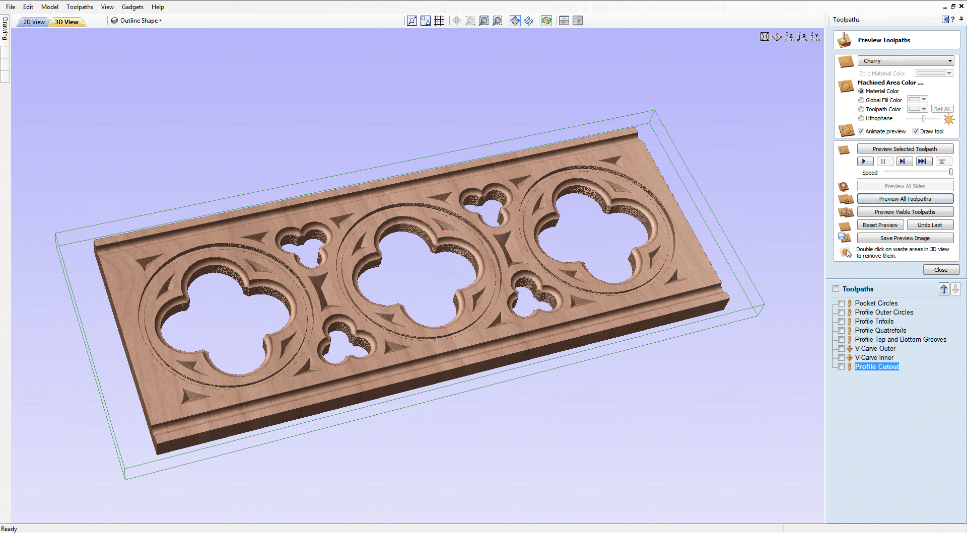 VCarve Profile Toolpath